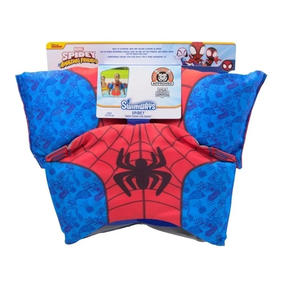 Marvel Spidey Swim Trainer, US Coast Guard Approved Life Vest Kids Swim Vest, Ar